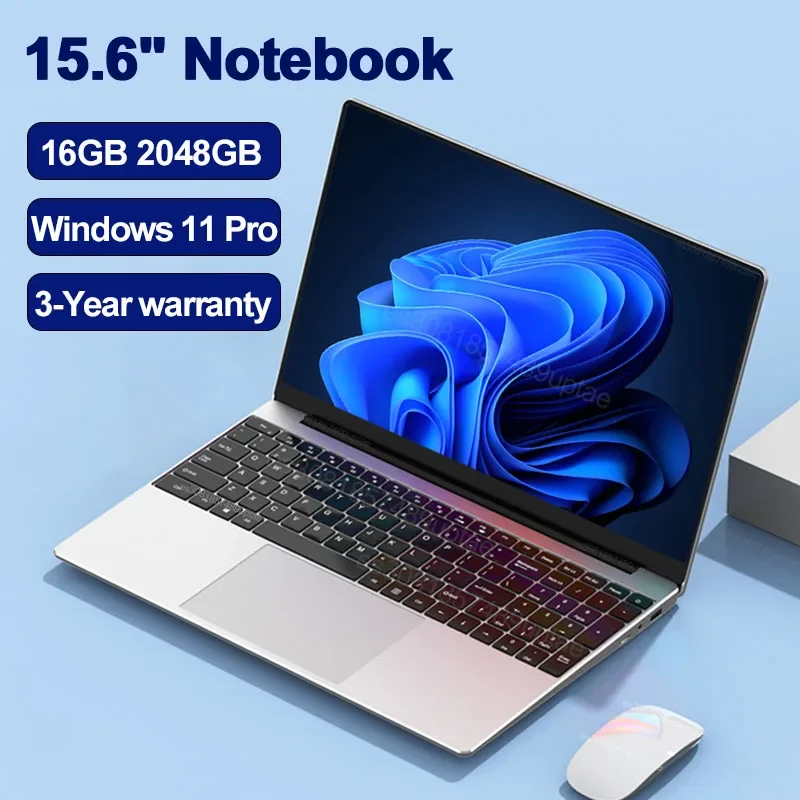 Ordinateur portable ultra fin de 15.6 pouces, 16 Go de RAM, 2 To de SSD, Intel Nino 00, Notebook Gamer, écran 1920x1080, ordinateur de bureau, PC d'étude, Windows 11 Pro, nouveau