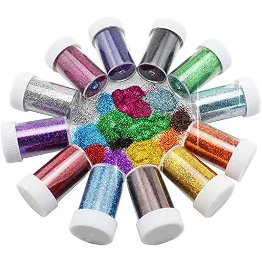 

12 Pack Glitter, Glitter Shake Jar, Multi Assorted Set Extra Fine Glitter for Resin Nail Art Crafts Tumbler Scrapbook Making