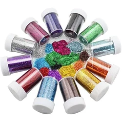 12 Pack Glitter,  Glitter Shake Jar, Multi Assorted Set Extra Fine Glitter for Resin Nail Art Crafts Tumbler Scrapbook Making