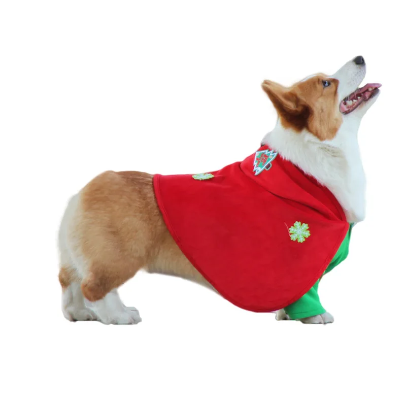 

Wholesale Cute Dog Christmas Costume Floral Pattern Warm Winter Coat Made of Velvet Fleece Drop Shipping Available