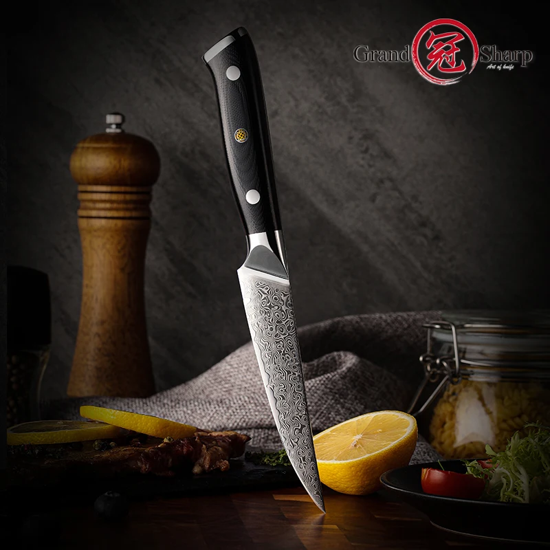 Grandsharp 4Pcs Damascus Steak Knife Set 67 Layers  Japanese Damascus Steel Chef's Home Kitchen Cooking BBQ Tools Cutlery