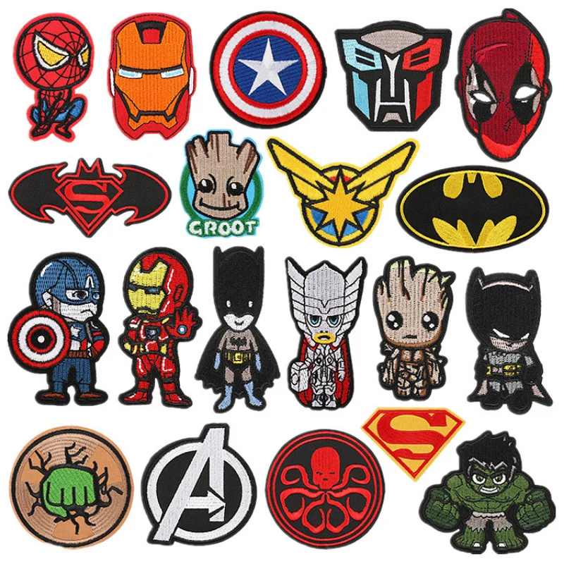 Disney Marvel Spiderman Hulk ricamo Patch su vestiti adesivi per giacche Anime Cartoon Decor pantaloni borsa abbigliamento Patch