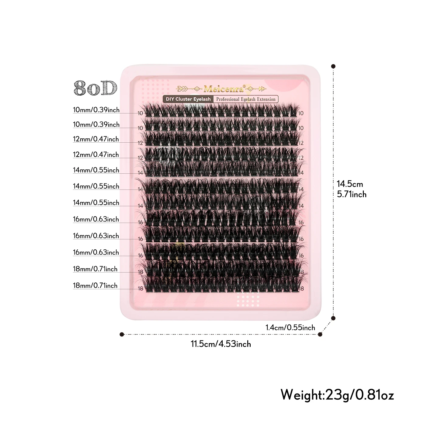 Estensione delle ciglia a grappolo 80D Strumenti per il trucco naturale morbido e soffice per ciglia fai-da-te