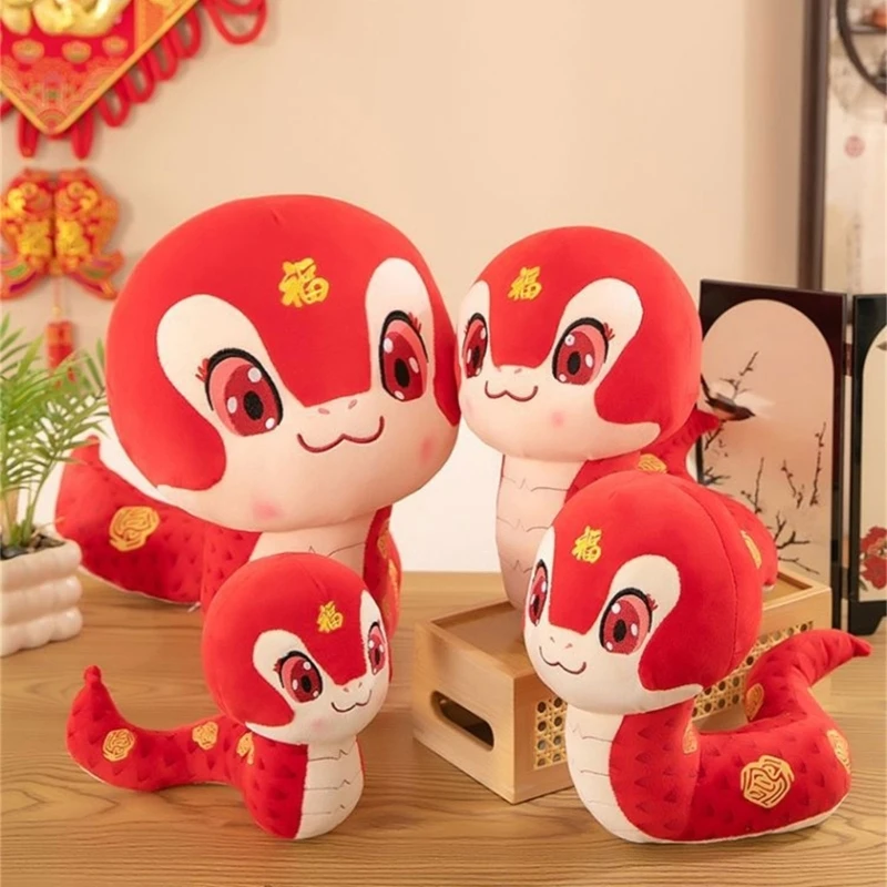 Lovely Snake Plush Toy Chinese New Year Symbol of Luck and Fortune Mascots Toy