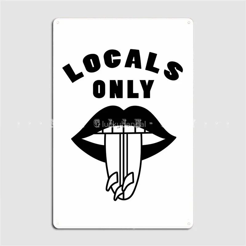 Funny Locals Only Surf Design Metal Sign Wall Pub Bar Cave Create Wall Decor Tin Sign Posters