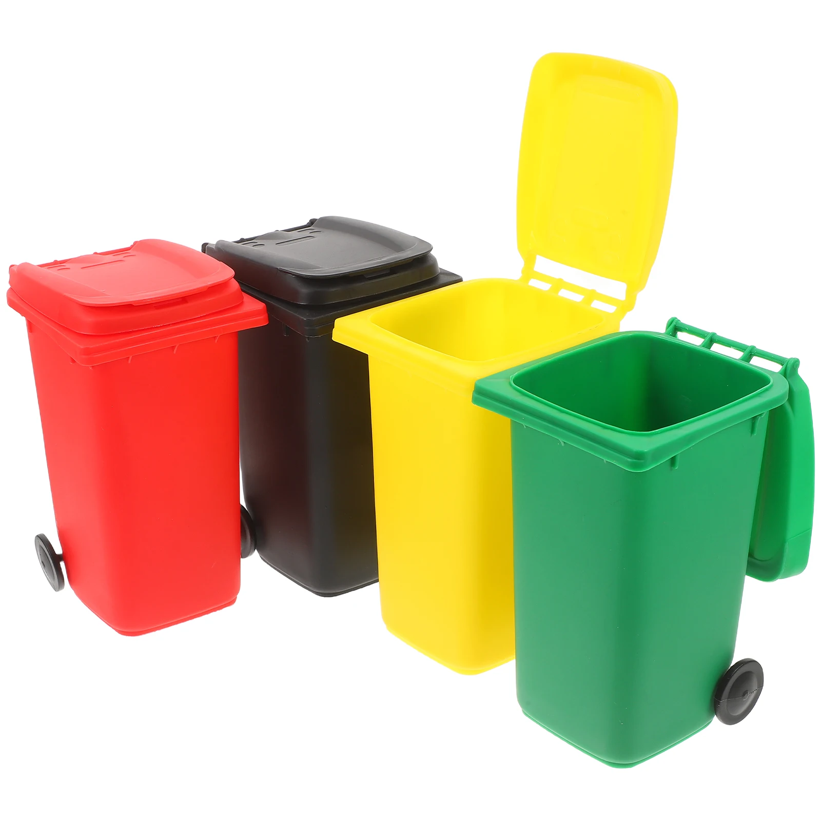 

4pcs Mini Trash Can Pen Holder Pretty Multifunctional Pencil Cups Compact Stylish Longlasting Stationery Storage Small
