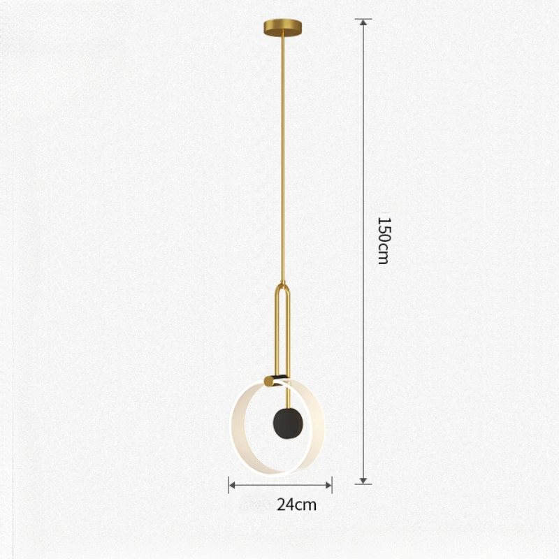 أضواء قلادة LED بسيطة على الطراز الشمالي حلقة أكريليك مصباح معلق حديث بجانب السرير وغرفة المعيشة وخلفية الجدار وإضاءة غرفة النوم