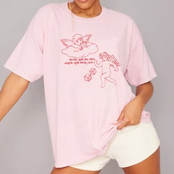 6063 Devils Roll The Dice women cute aesthetic T-Shirt summer tumblr fashion music t shirt cartoon angel tee shirt vintage tops