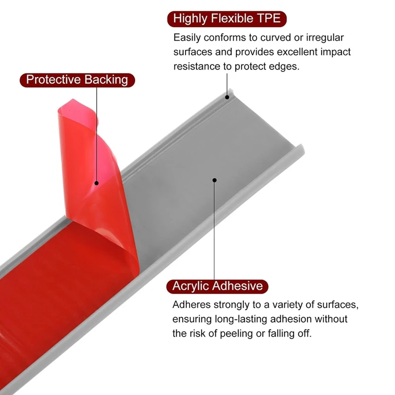 5M flessibile a forma di U bordatura mobili bordo striscia autoadesiva bordo Trim Edge Protector per armadi controsoffitti