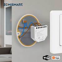 Zemismart WiFi Smart Mini Relay Switch 1 Gang 2 Gangs with Power Monitor Neutral Required Work with Tuya App Smart Life App