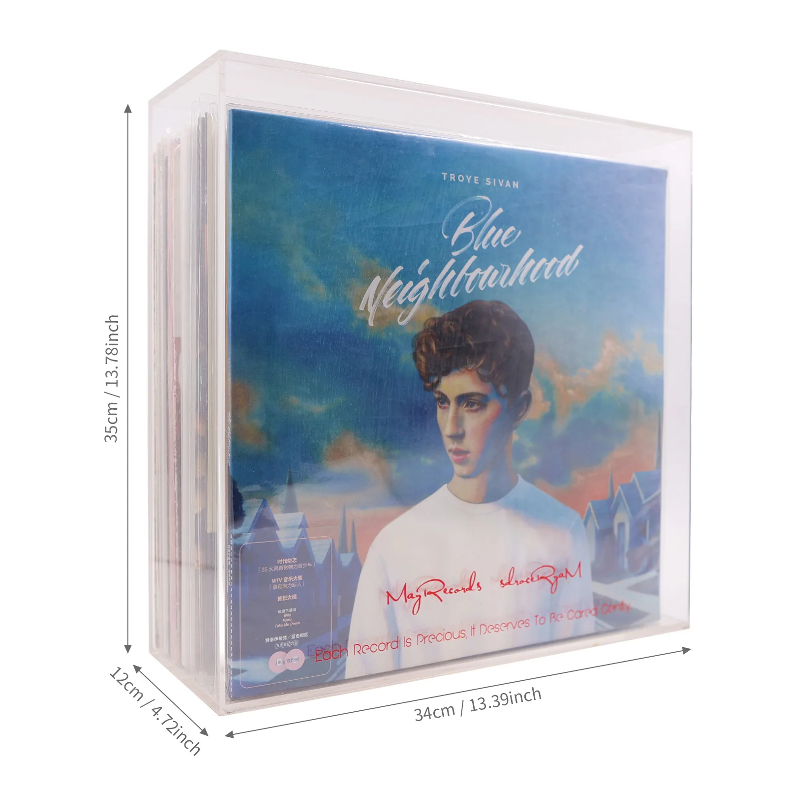 حار 12 بوصة مسجل فينيل خزانة LP جمع صندوق تخزين شفاف قرص أكريليك تخزين حامل المنزل الفينيل LP سجل المنظم