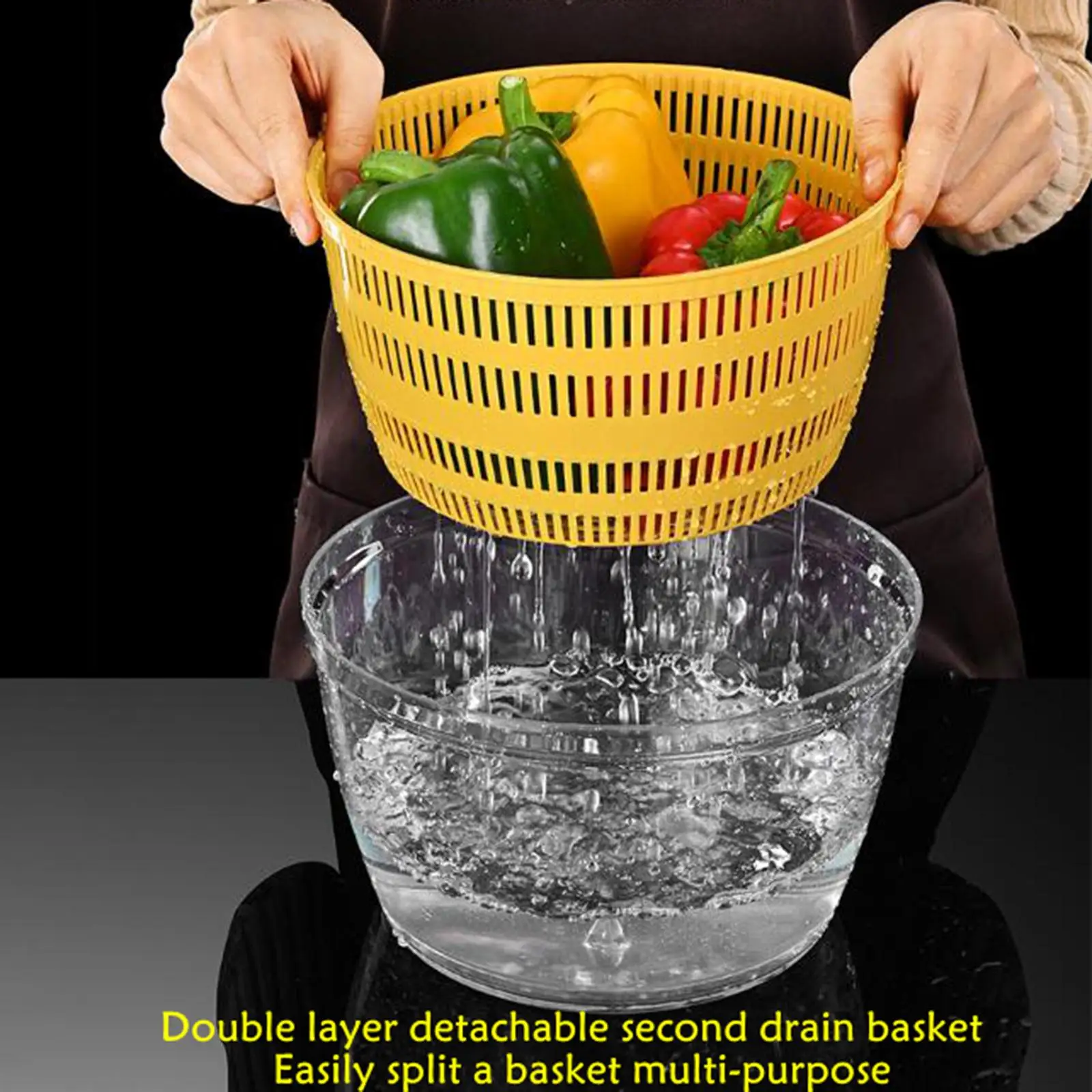USB Powered Vegetable Drainer for Home Use with Multifunctional Basket