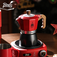 Bincoo Double Valve Mocha Pot Espresso Brewing Camping Portable Electric Stove Italian Design Aluminum Alloy 220V