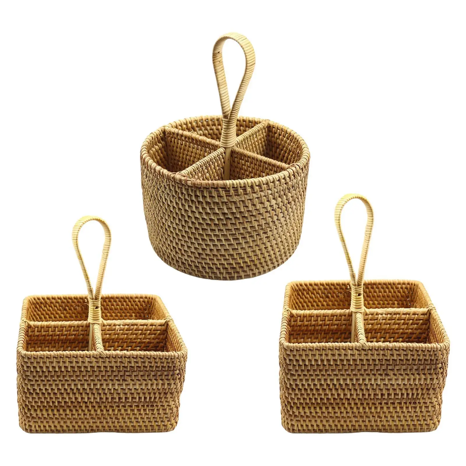 

Utensil Holder Cutlery Holder Container for Spoon Fork Flatware Organizer Woven for Restaurant Dining Room Countertop Cooking