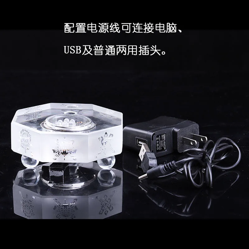 

Creative Stupa Living Room High-end Glazed Luminous Ornament Crystal Buddha Statue Offering Lamp Base