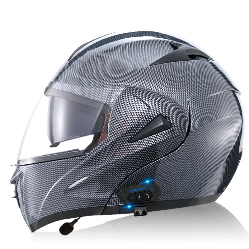 

Wejump Carbon Fiber Men Open Face Helmets with Visor German Approved Motocross Helmet