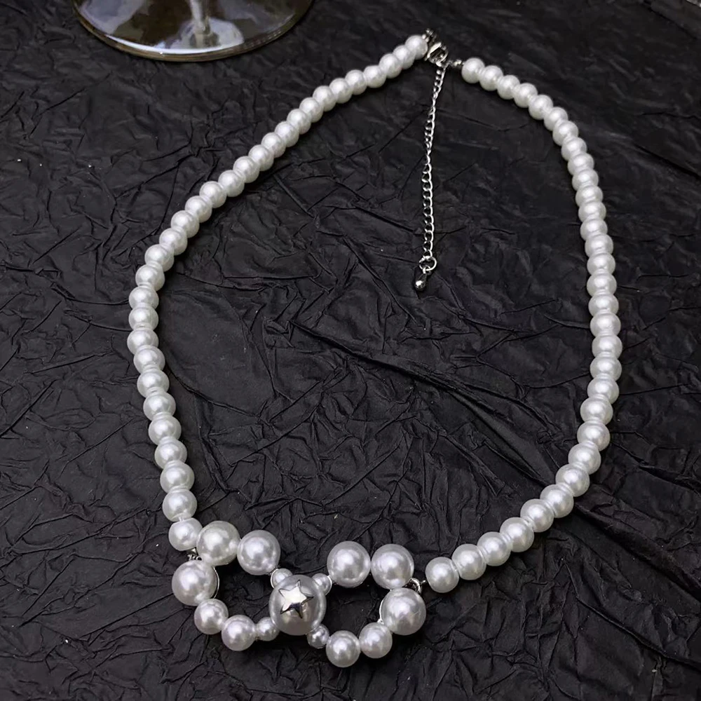 Sorxkcs-Collier de perles à nœud papillon pour femme, bijoux fantaisie, étoile à cinq branches, amour, luxe, nouveau, 2024