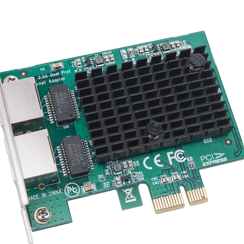 기가비트 이더넷 네트워크 어댑터, 2500Mbps NIC, PC 데스크탑 2 포트, RJ45-PCI Express X1 RTL8125BG 칩, 2.5G PCIE 네트워크 카드