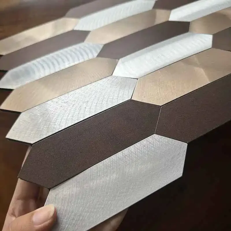 4pcs/lot Mosaic Wall Tile Peel And Stick Self Adhesive Waterproof Aluminum composite lozenge Kitchen Bath Tile Backsplash 17