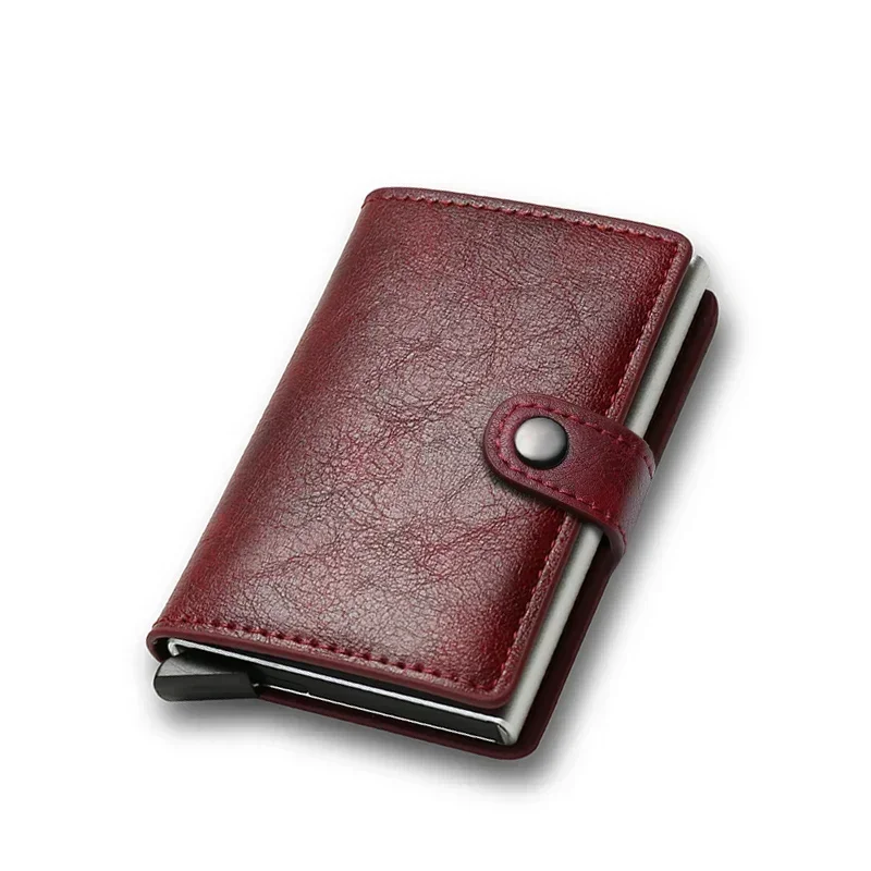 Rfid Creditcardhouder Heren Portefeuilles Luxe Kleine Slimme Portemonnee Metalen Zakelijke Mini Kaarthouder Case Dames Minimalistische Portemonnee voor Heren