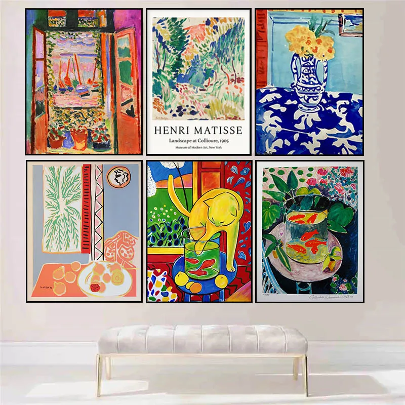 Henri Matisse Series Artworks Retro Abstract Poster Canvas Painting Wall Art Print Picture Living Room Modern Home Decor Cuadros