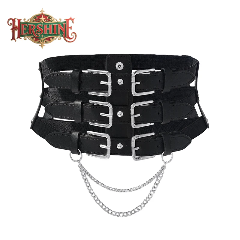 HERSHINE 1 قطعة المرأة العصرية حزام على شكل سلسلة Y2K القوطية نمط الشرير نمط الشارع الهيب هوب روك فستان اكسسوارات عيد الميلاد #1