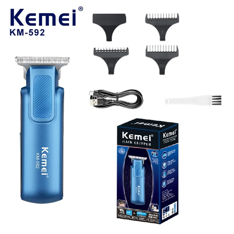 Mini cortadora de pelo portátil para hombre, nuevo diseño, Km-592, recargable por Usb, cortadora de pelo profesional para peluquero