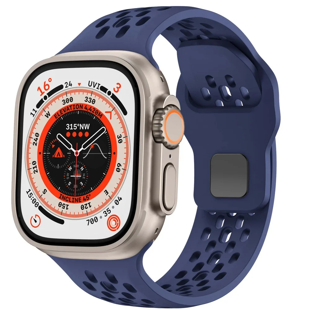 Atmungsaktives Silikonarmband für Apple Watch 49mm 46mm 45mm 44mm 42 41mm Sportarmband iWatch Ultra 12 11 10 9 8 7 6 SE3 Gürtel – Detail 30