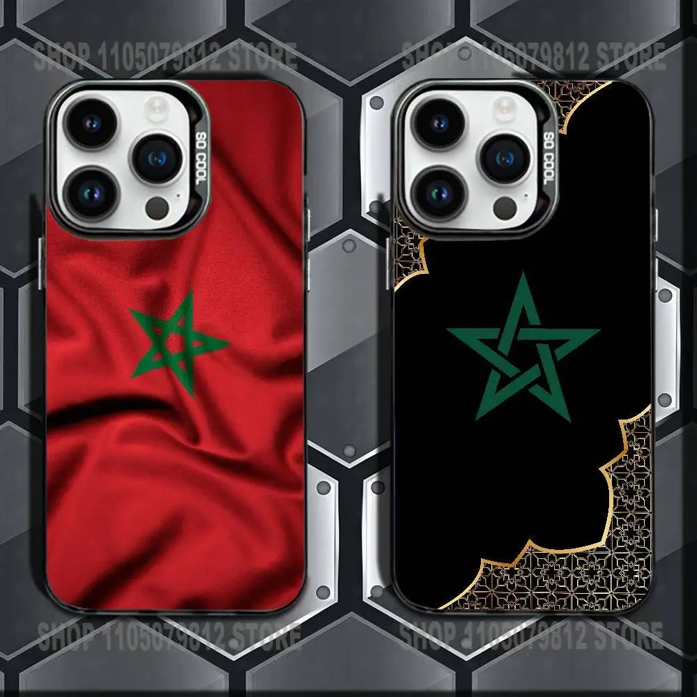 

Morocco Flag Phone Case For iPhone 16,15,14,13,12,11,Mini,Pro,E,MAX Black Candy Matte Shockproof Cover