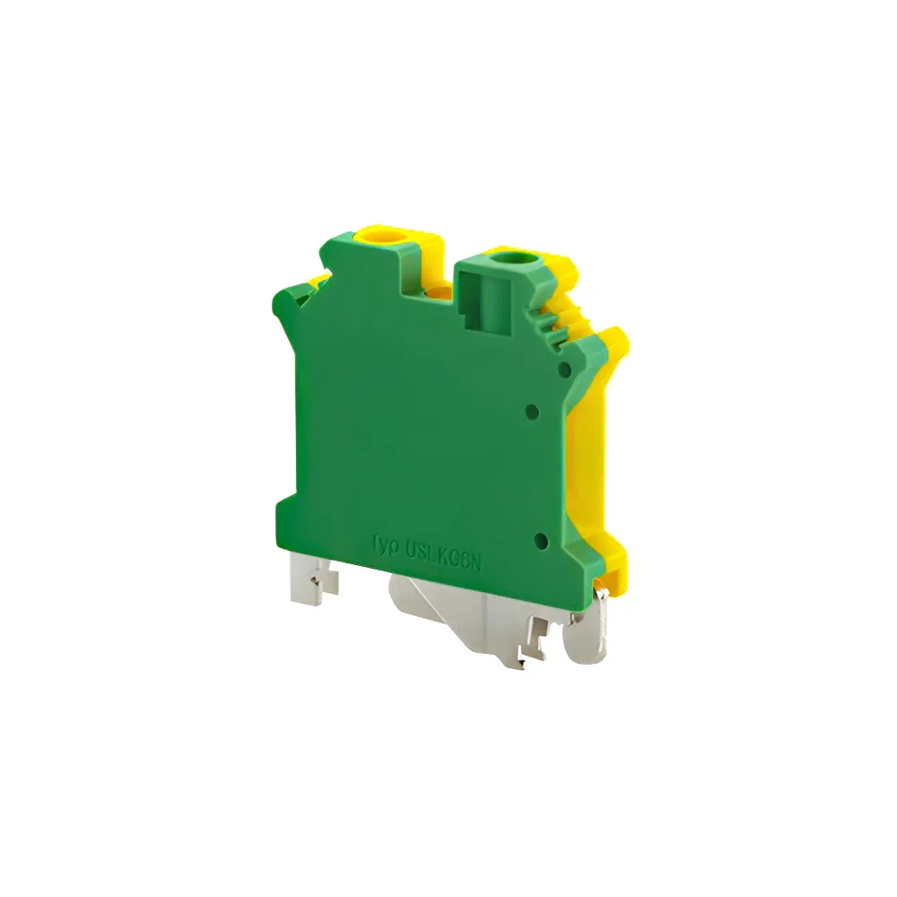 PE Din Rail Terminal Blocks 10Pcs USLKG-6N Ground Universal Class Connector Screw Wire Conductor USLKG6