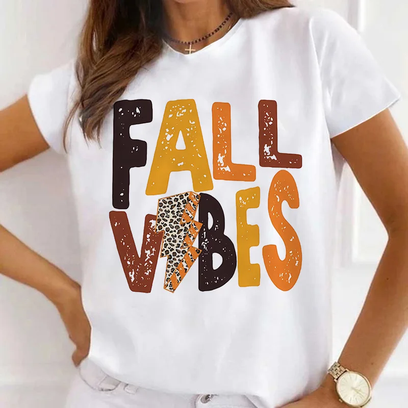 New Printed Women's T-shirt Women's Modal Truck Pumpkin Print Short-sleeved Crew Neck T-shirt Top Aesthetic Clothes  Tops