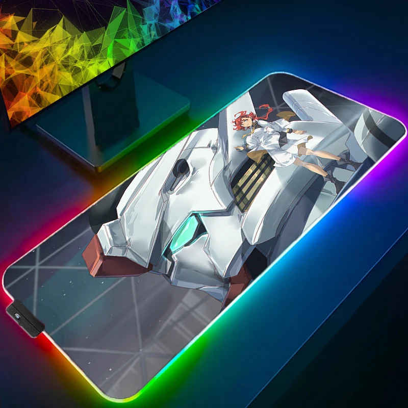 

RGB Mouse Pad Gamer Mobile Suit Gundam PC Computer Large 900x400 XXL Desk Mat Keyboard Anime Gaming Accessories Mousepad Carpet