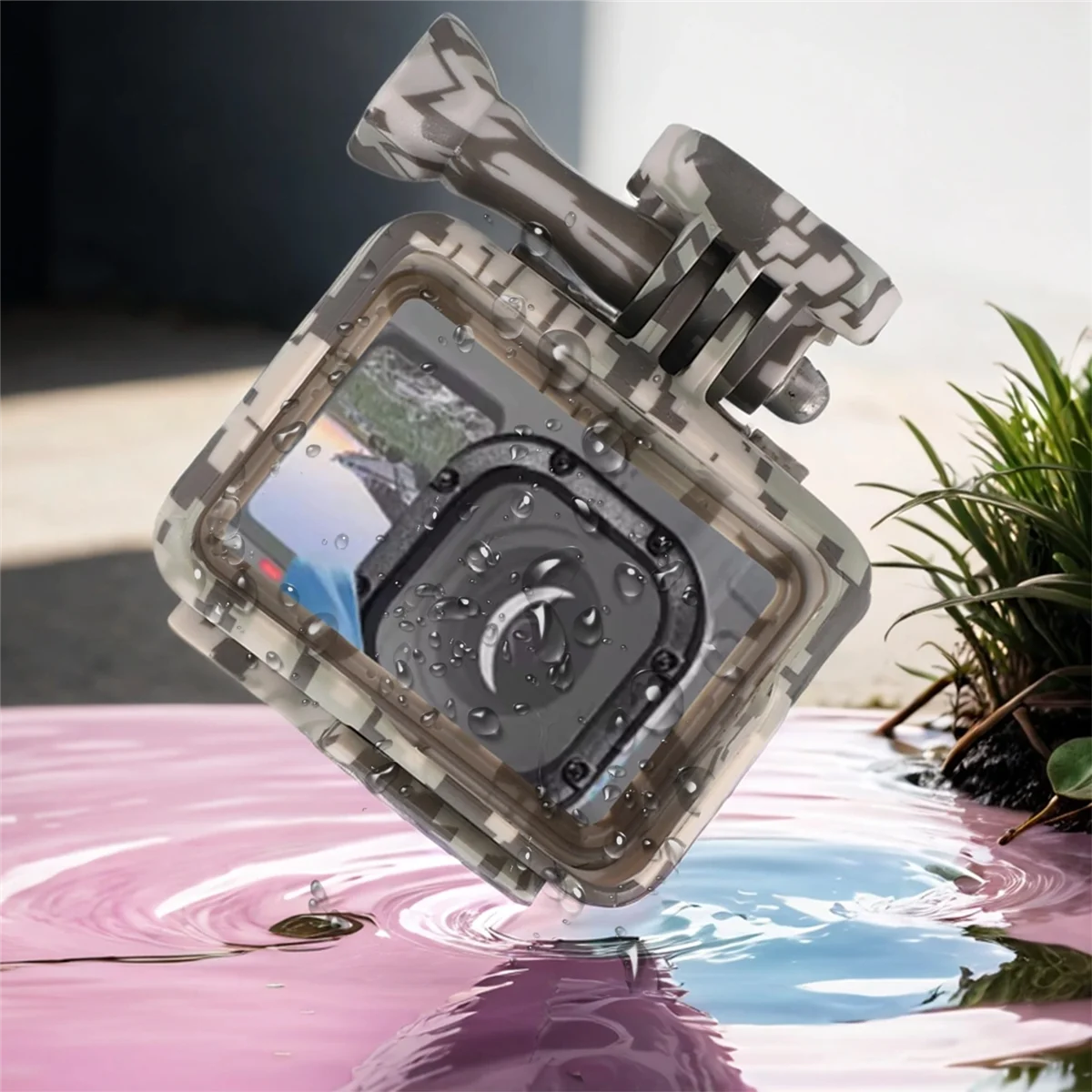 Boîtier de protection pour GoPro Hero 5 Outdoor, camouflage gris