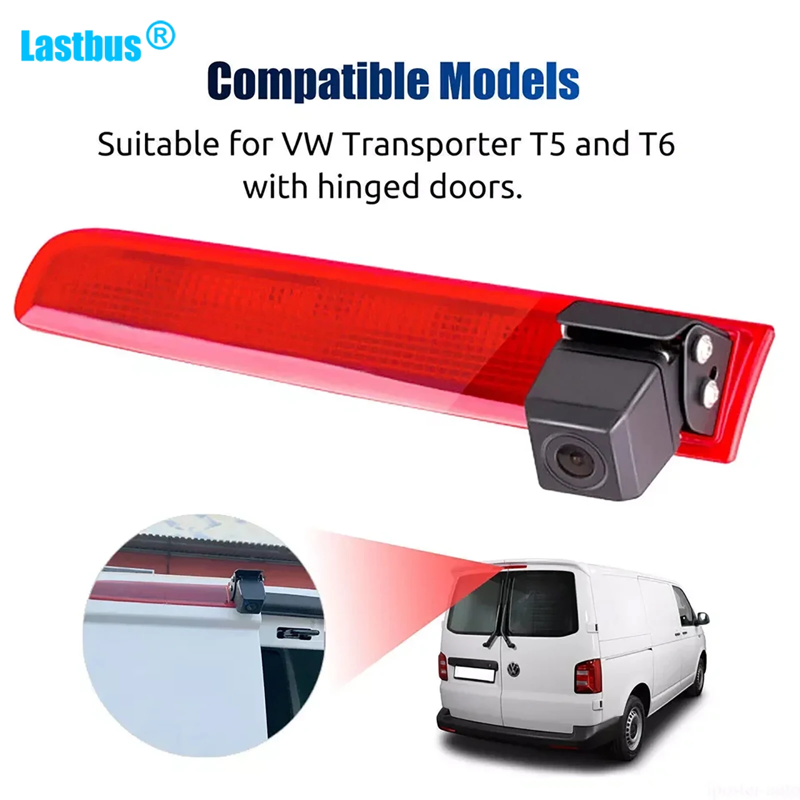 

Lastbus 3rd Brake Light IR Reversing HD Camera AHD/CVBS Waterproof IP68 1080P For Transporter VW T5 T6 From 2003 to 2022