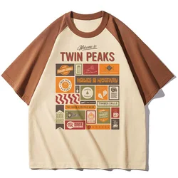 Twin Peaks shirt girl streetwear Retro korean clothes Psychedelic Punk Digital t-shirt 2000s Psychedelic Classic University
