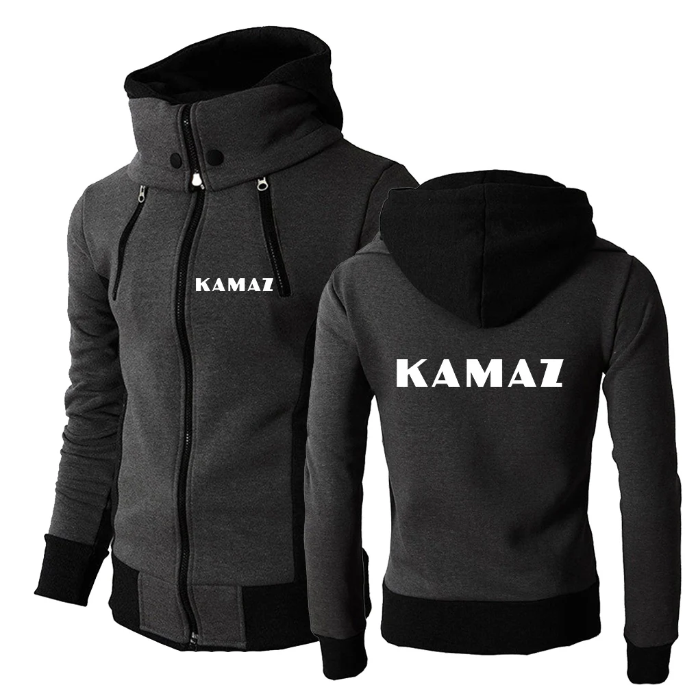 

KAMAZ 2023 Men's New High Quality Printing Hoodies Sweatshirt Jacket Coats Double Zipper Collar Tracksuit Harajuku Pullover Tops