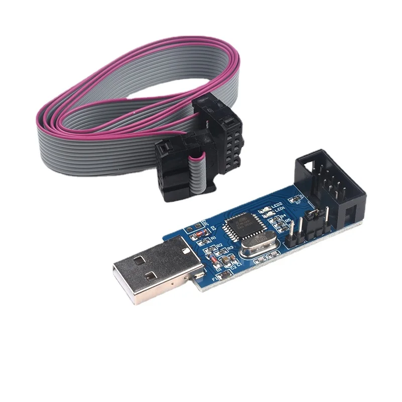 1 szt. Nowy USBASP USBISP programator AVR USB ISP USB ASP ATMEGA8 ATMEGA128 obsługuje płytka przyłączeniowa Win7 64K 10Pin do 6 Pin