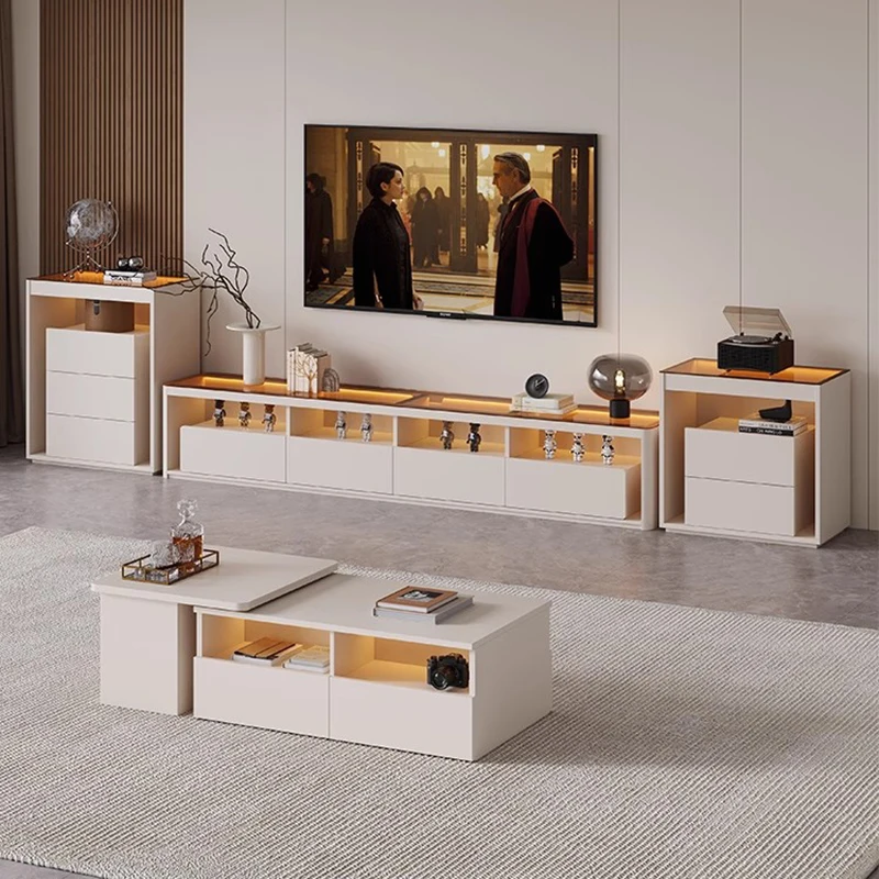 

Wood Designer Tv Stands Living Room Mobile Modern Display Luxury Storage Universal Tv Table Organizer Muebles Trendy Furniture
