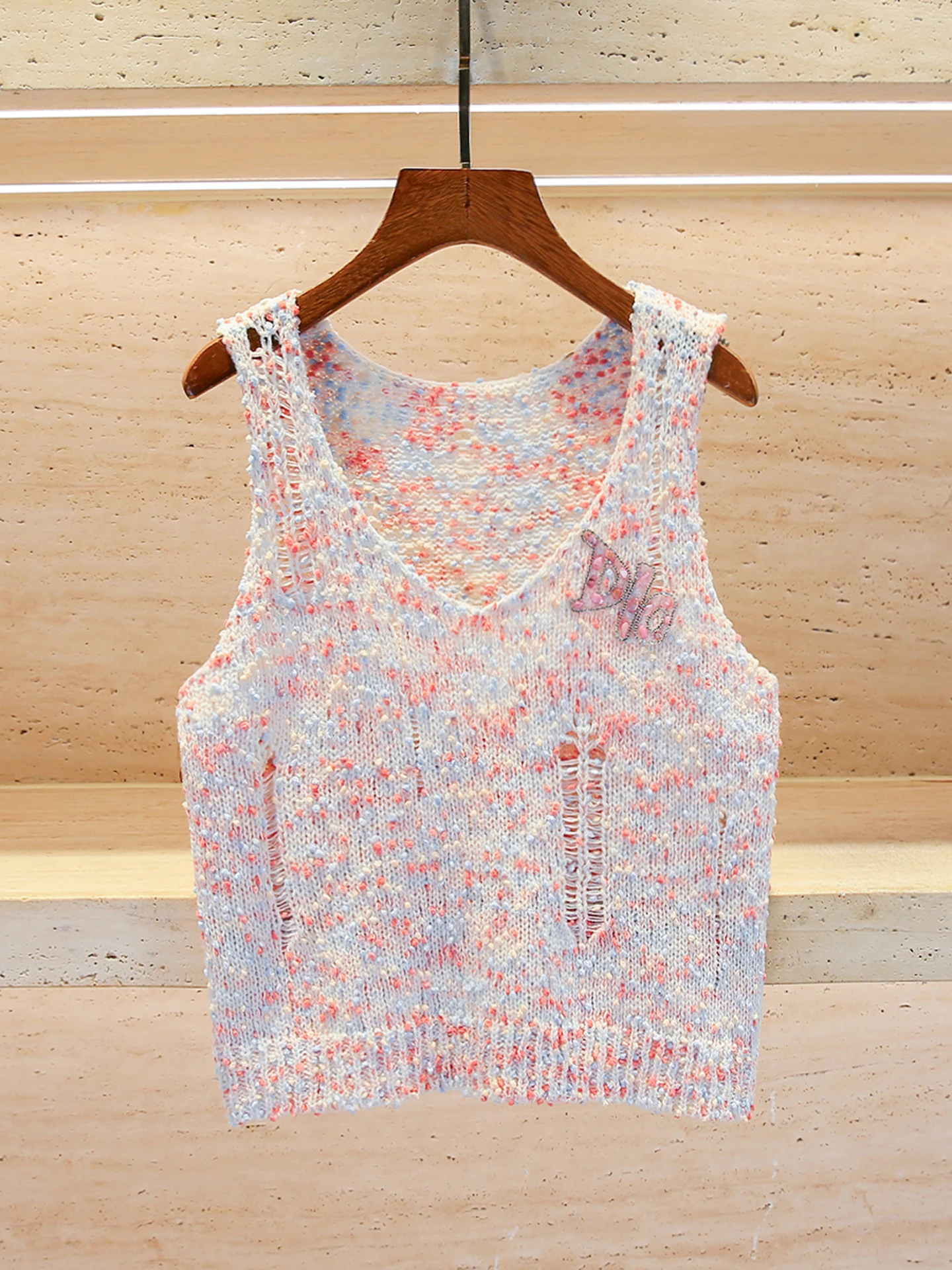 Ceco de Punto Calado Colorido para Mujer, Colección Otoño de Alta Gama por Nan You, Estilo Casual, Corte Regular, Tipo H