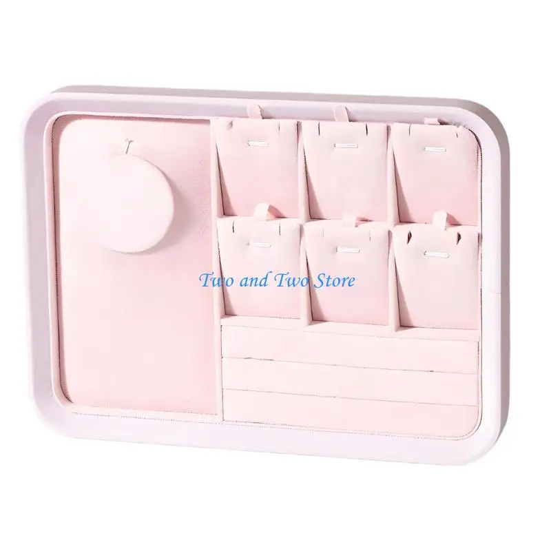 HX6F Handcrafted Wooden Jewelry Tray With Fleece Lining For Elegant Storage