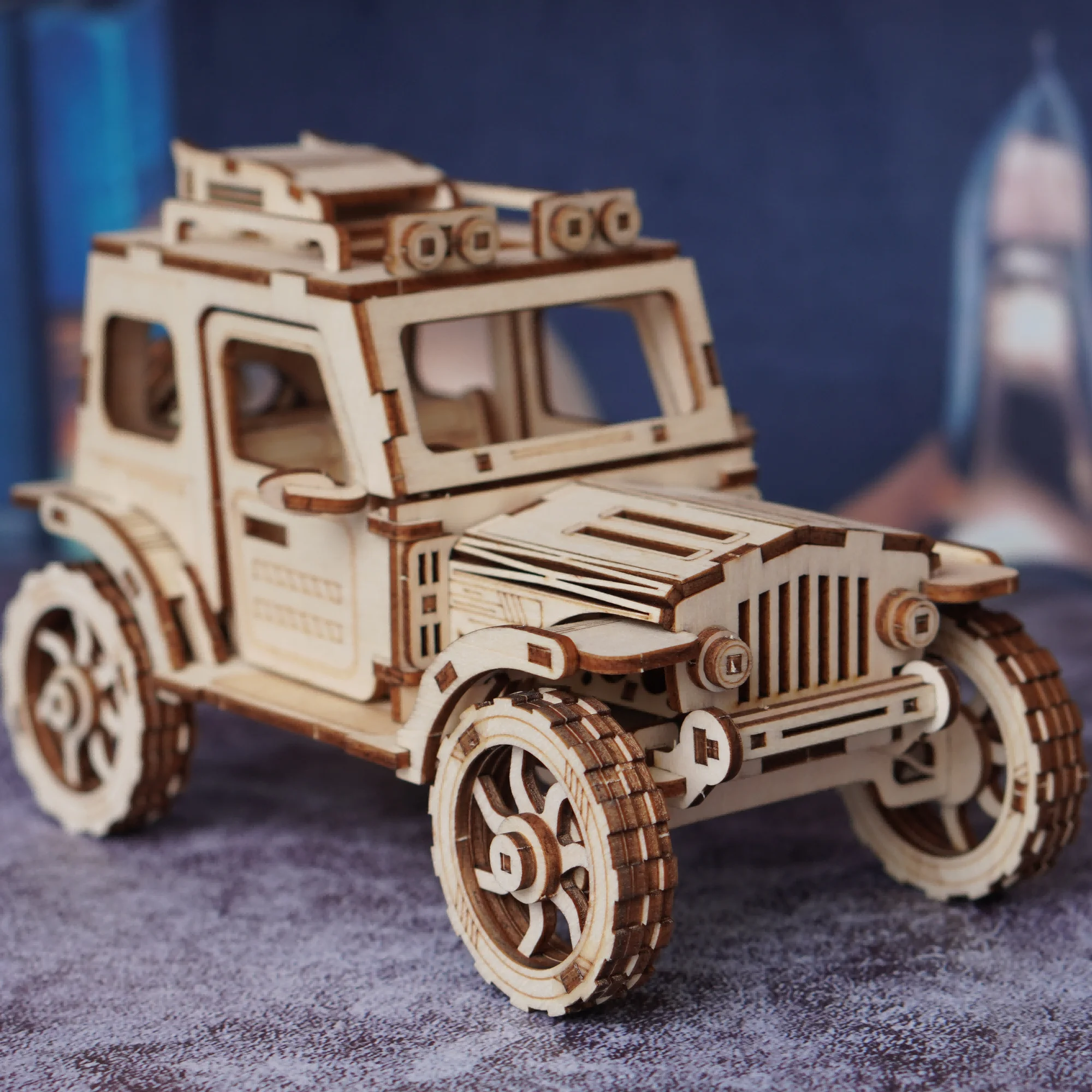 

3D деревянная головоломка, модель автомобиля, ручная работа, сделай сам, сборка, модель внедорожника, комплект, креативные украшения для дома