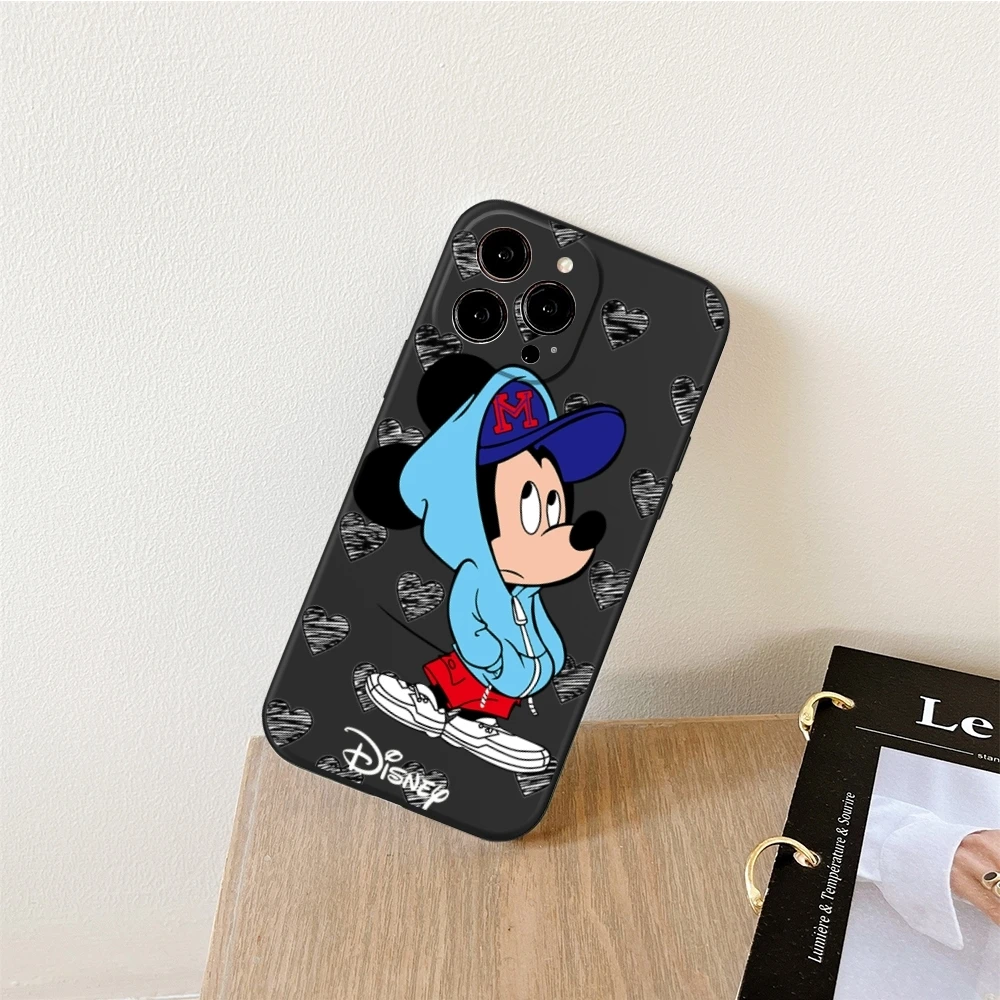 Disney Mickey Minnie Star Heart Phone Case FOR IPhone 15 14 11 12 Pro 8 7 15 Plus 13 Pro MAX XR XS MINI Black Soft Covers