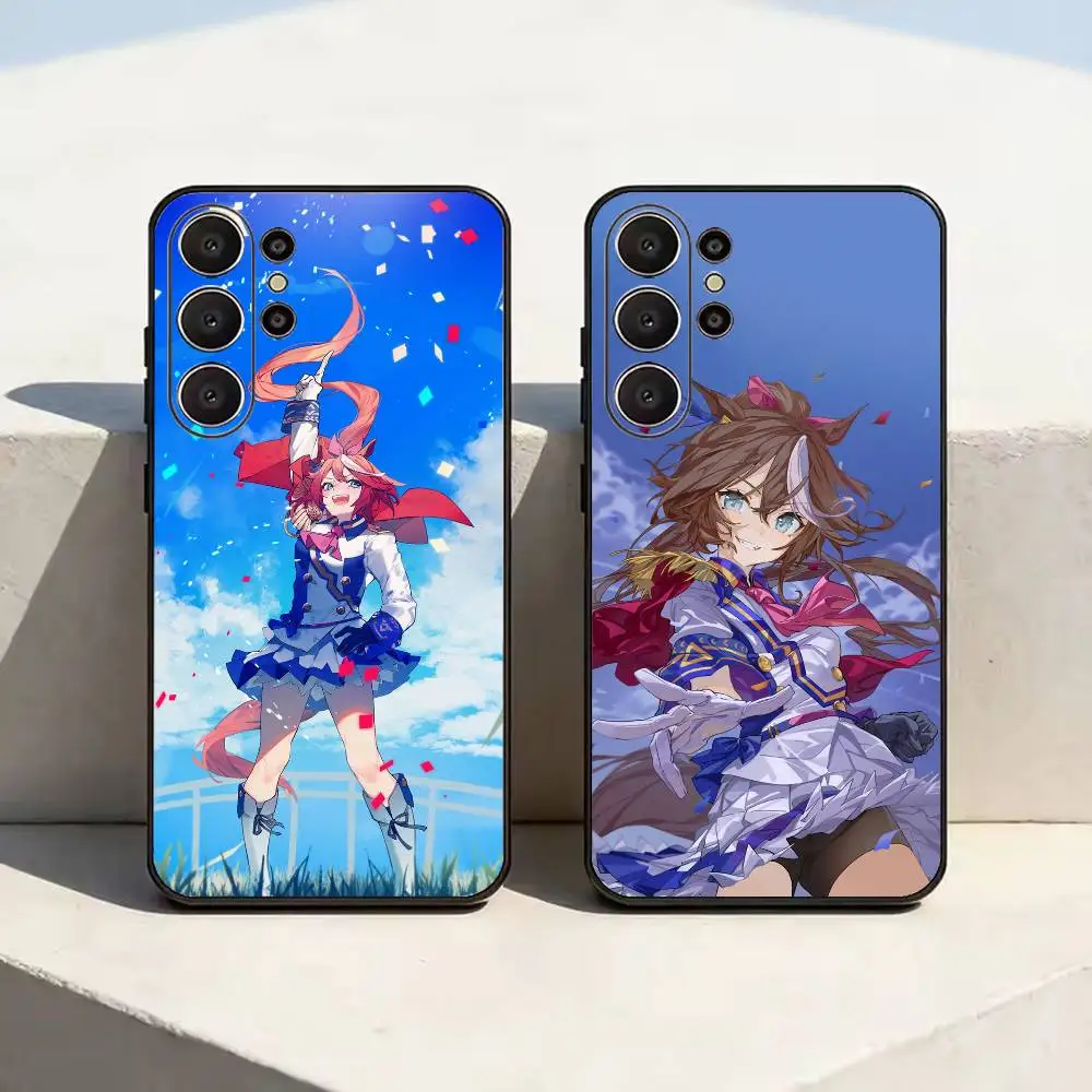 T-Tokai Teio U-UmaMusume-e Black Soft Silicone Phone Case for Samsung Ultra S26, S24, S21, S22, S23, S30, Plus, Lite