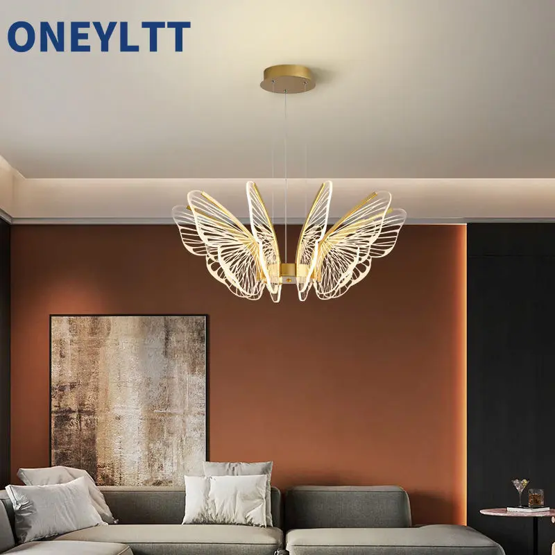 

Light Luxury Postmodern Butterfly Pendant Light Living Room Dining Room Bedroom Study Room Home Package Simple Nordic Style