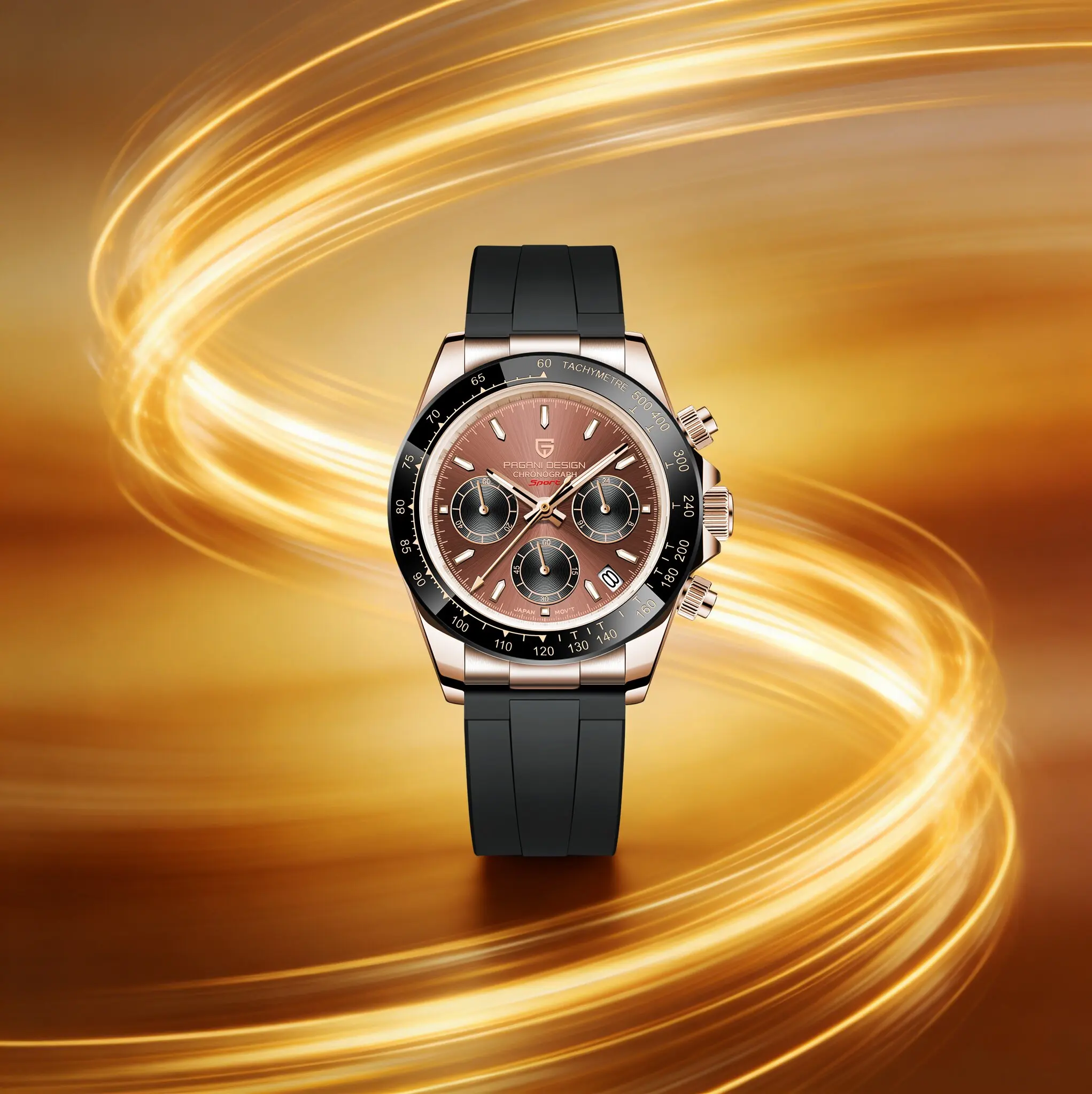 

PAGANI DESIGN Elegant Dignified Men Quartz Watch Luxurious Precious Sapphire Tachymeter Calendar Luminous 100m Dive Cehronograph