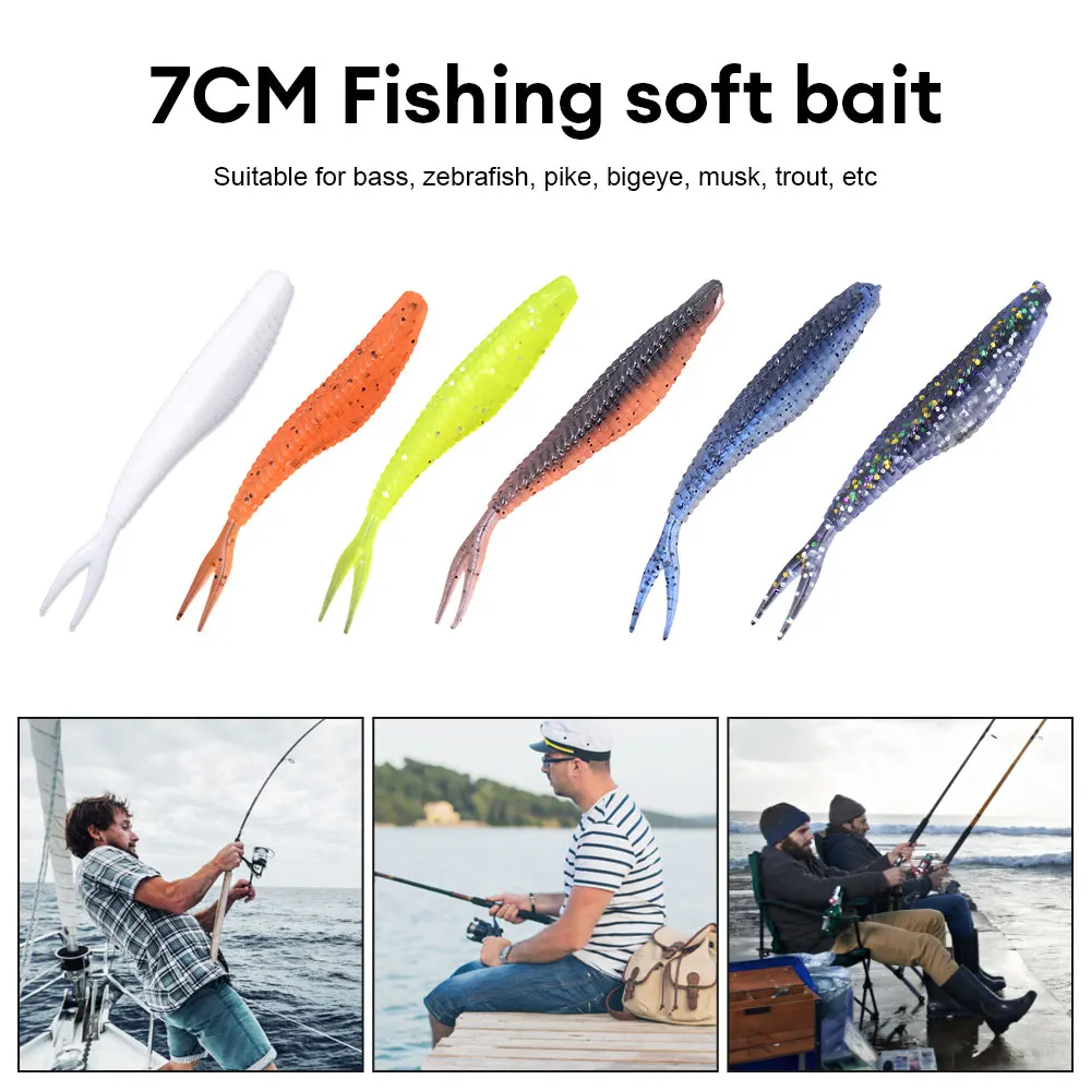 

5Pcs Soft Lures Silicone Bait 7cm Goods For Fishing Sea Fishing Pva Swimbait Wobblers Artificial Fishing Tackle Fishing Lures