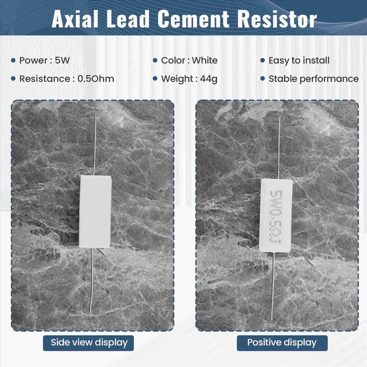 SCLS 10 قطع مقاوم أسمنتي سيراميك الرصاص المحوري 0.5 أوم 5 وات