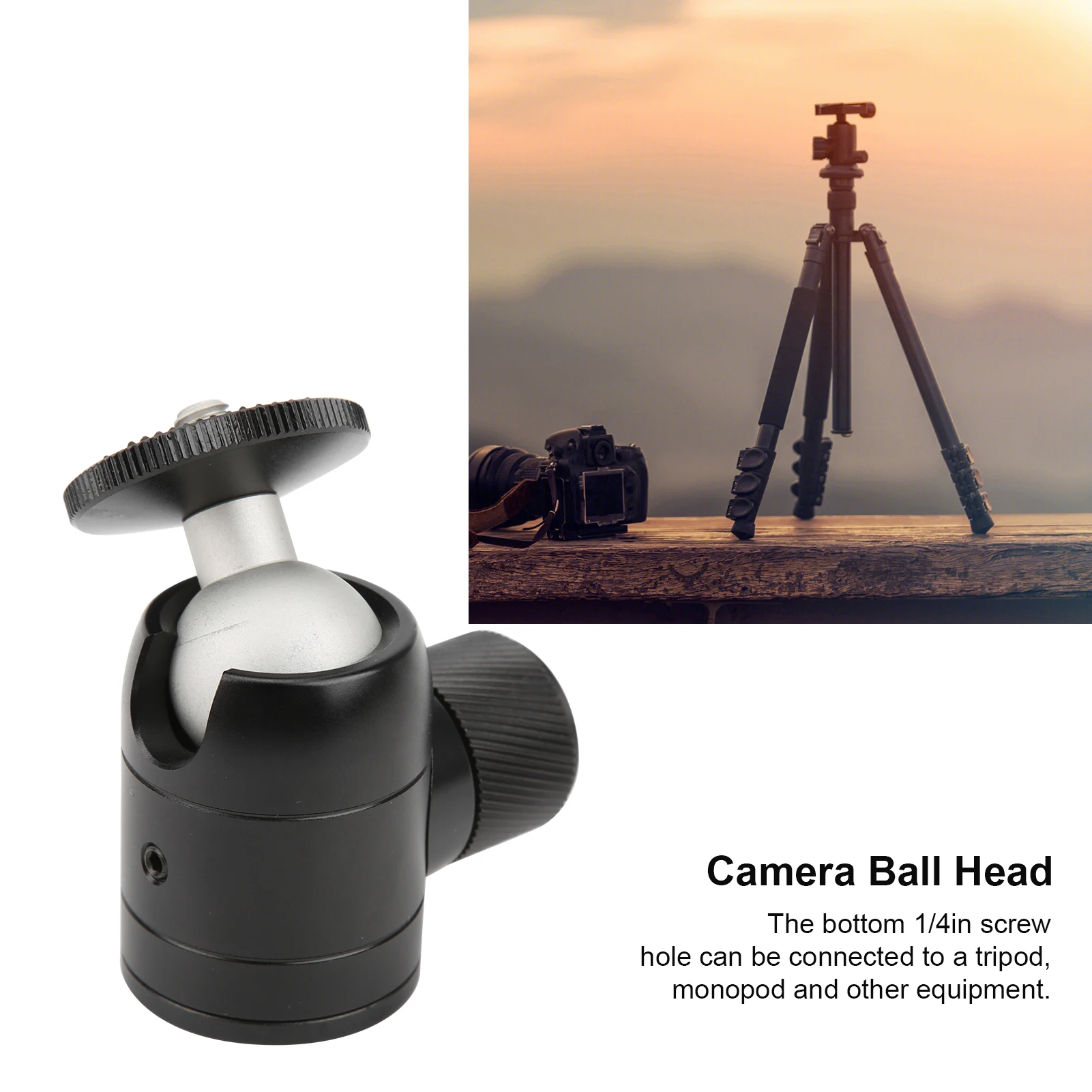 Aluminum Alloy Mini Ball Head VT-30 Tripod SLR Camera Accessories 360 Degrees Rotation Universal Metal Small Head