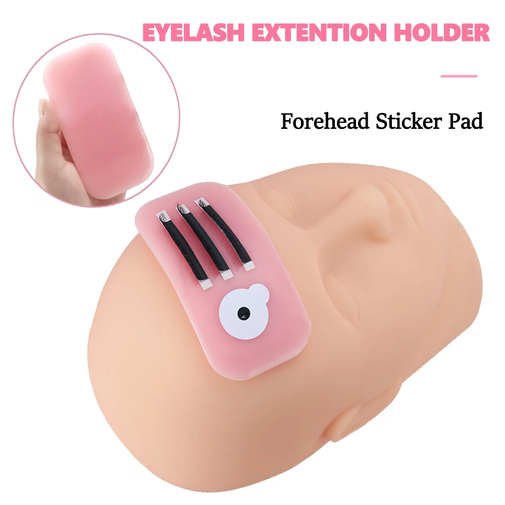 Forehead Sticker Pad Pink Transparent Silicone Lashes Tray Holder Eyelash Grafting Stand Makeup Tool