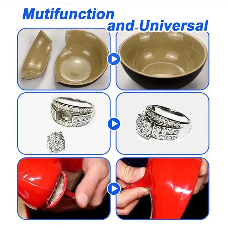 Cola Multifuncional Transparente e de Secagem Rápida, Cola de Sapato Impermeável, Cola Líquida Super Forte, Ferramentas Metálicas de Ligação